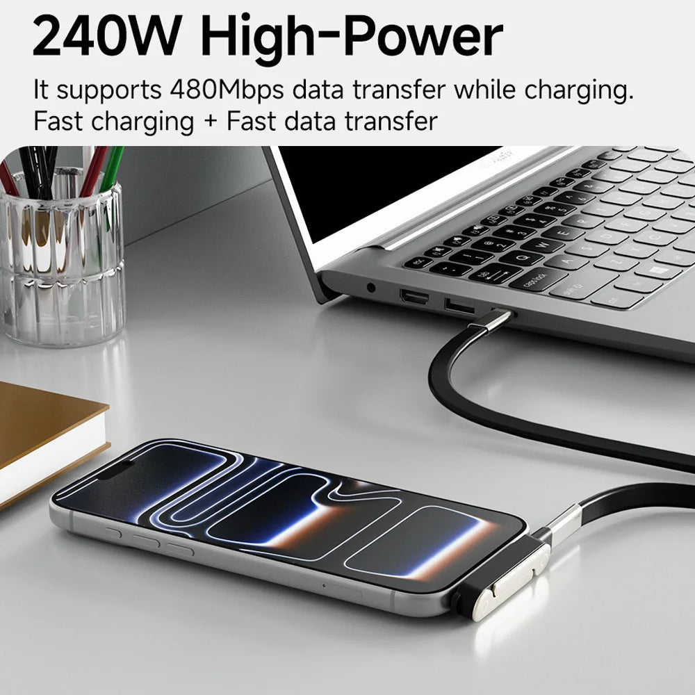 2-in-1 USB-C Cable & Phone Stand 240W Fast Charging | Nixie USB-C Charging Cable Nixie