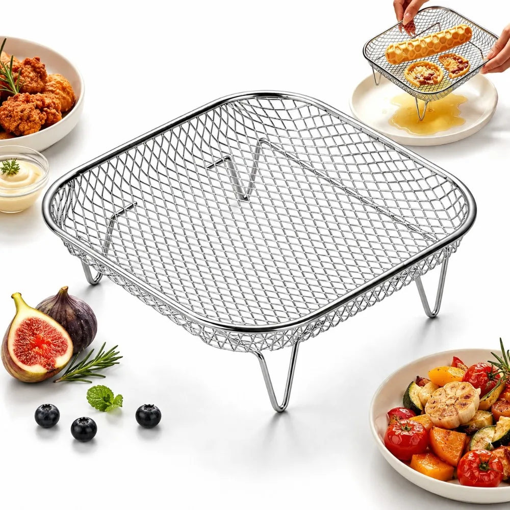 Non-Stick Stainless Steel Air Fryer Rack & Grill Basket Air Fryer Rack Nixie