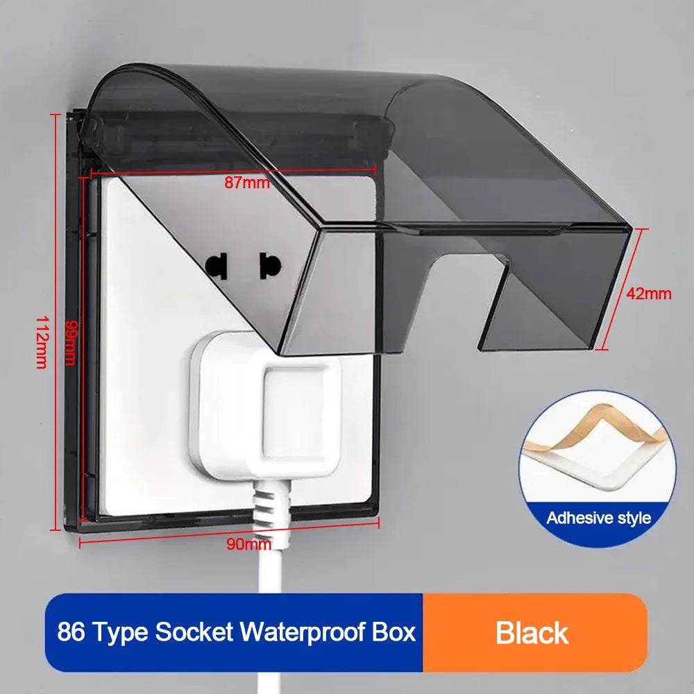 86 Type Waterproof Switch & Outlet Cover – Self-Adhesive Wall Box