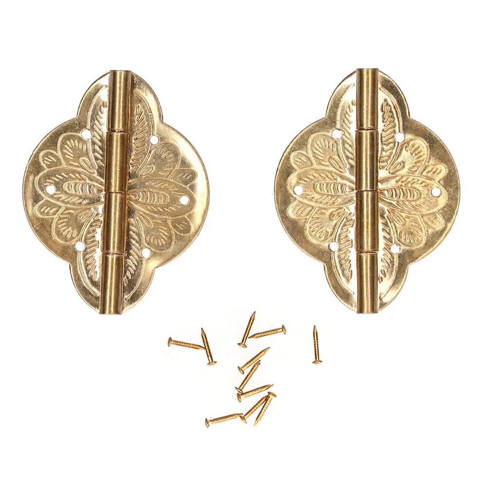 2pcs Vintage Brass Antique Folding Hinge for Boxes & Drawers Brass Folding Hinge Nixie a