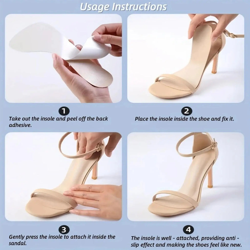 Women's Ultra-Thin Anti-Slip Adhesive Sandal Insoles (1 Pair) Sandal Insoles Nixie