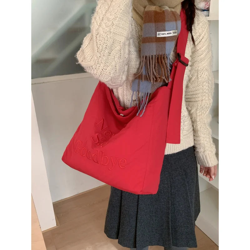 Korean Embroidered Nylon Tote Bag – Large Capacity Women's Bag Women's Tote Bag Nixie