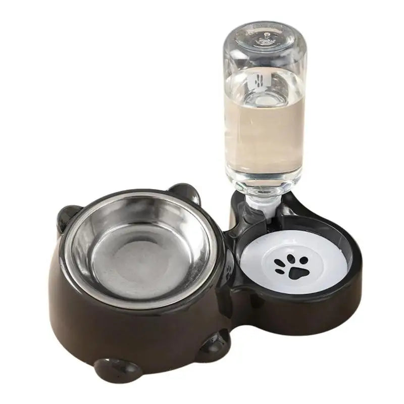 2-in-1 Pet Feeding Bowl & Auto Water Dispenser – BPA-Free Pet Feeding Set Nixie Gray