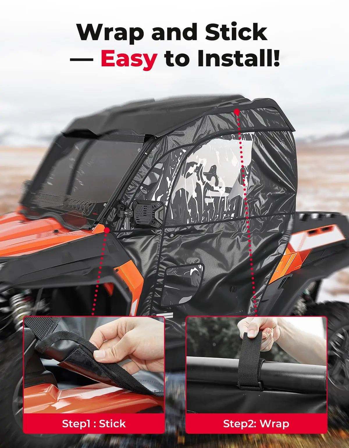 KEMITOUR Soft Cab Doors for CFMOTO ZForce 500 800 1000 UTV UTV Soft Cab Doors Nixie