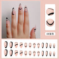 French Press On Nails – Rhinestone & Zinc Alloy Lines Design