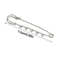 Silver Safety Brooch Pins – Multi-Hole Scarf & Dress Connector Brooch Pin Nixie 7.5CM-With 5Rings