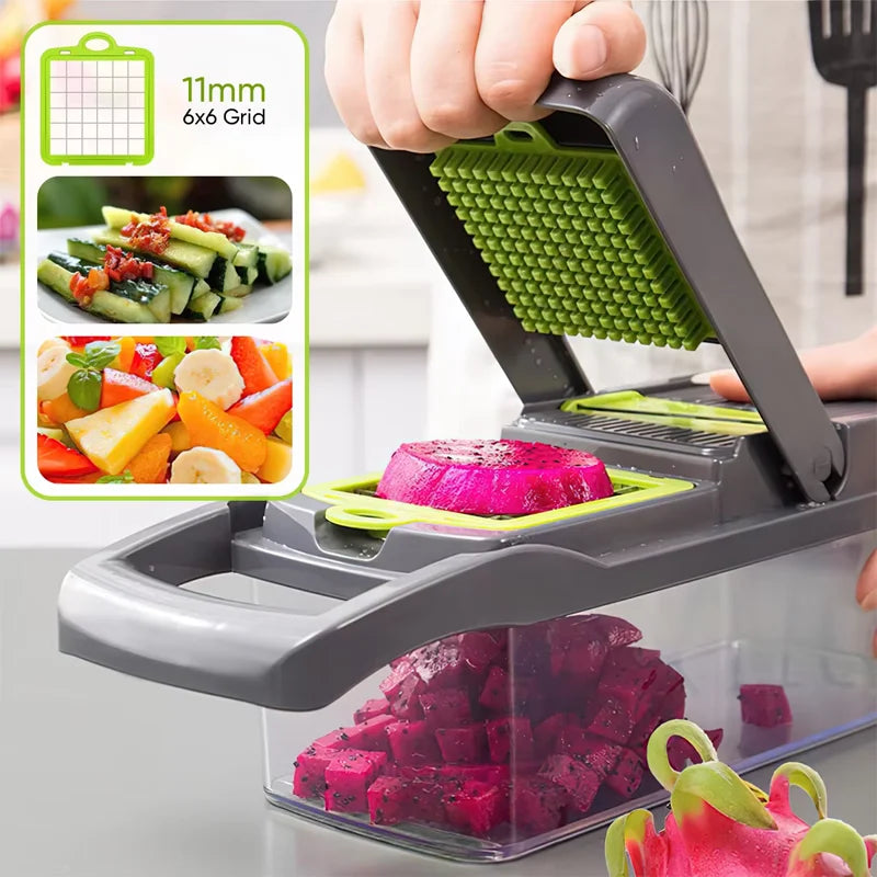 16-Piece Vegetable Chopper Slicer Dicer & Grater Kitchen Set Vegetable Chopper Set Nixie