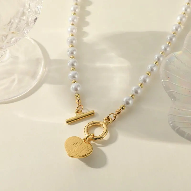 Gold Heart Diamond Collarbone Necklace for Women | 43cm Fashion Necklace Nixie