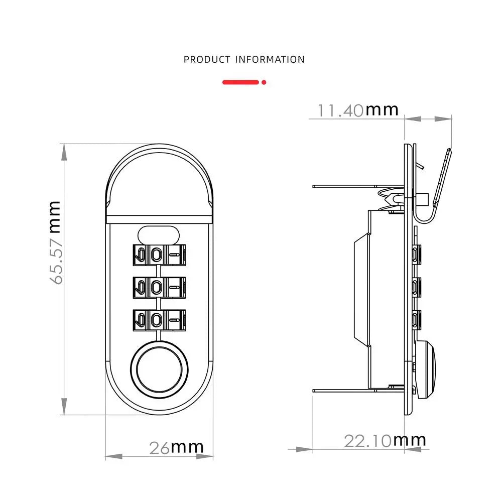 Alloy Notepad Password Lock – Waterproof DIY Combo Lock Combination Lock Nixie