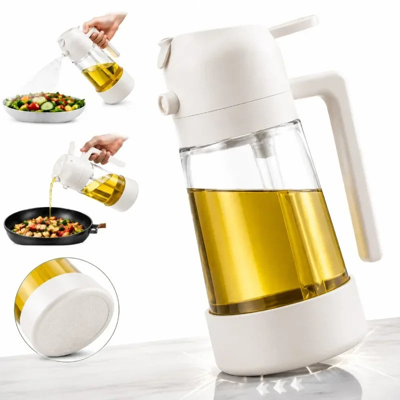 Olive Oil Sprayer Dispenser 2-in-1 Glass Bottle 15.89oz Oil Sprayer Dispenser Nixie