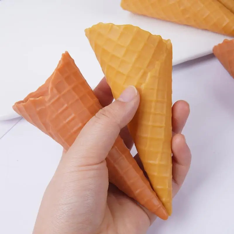 Fake Ice Cream Cone Ornament | Realistic PVC Dessert Prop