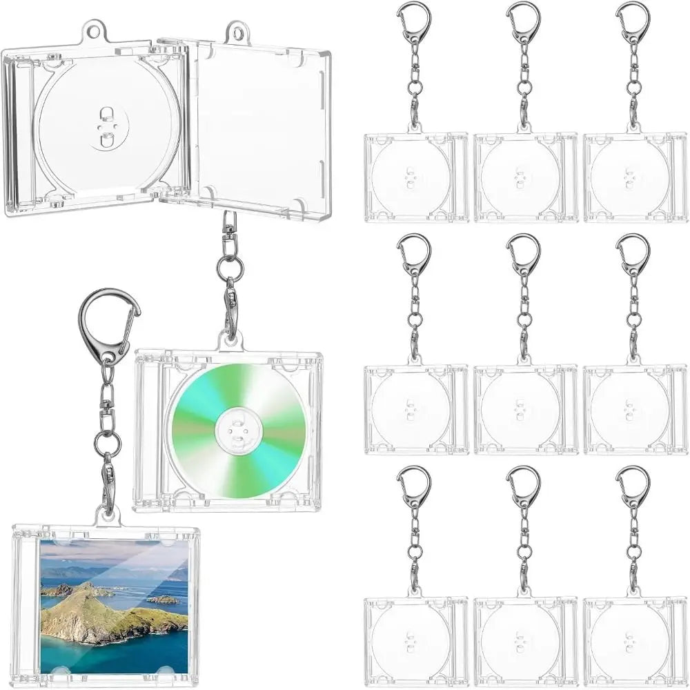 5pcs Acrylic Mini CD Holder Keychain – Customizable Keyring