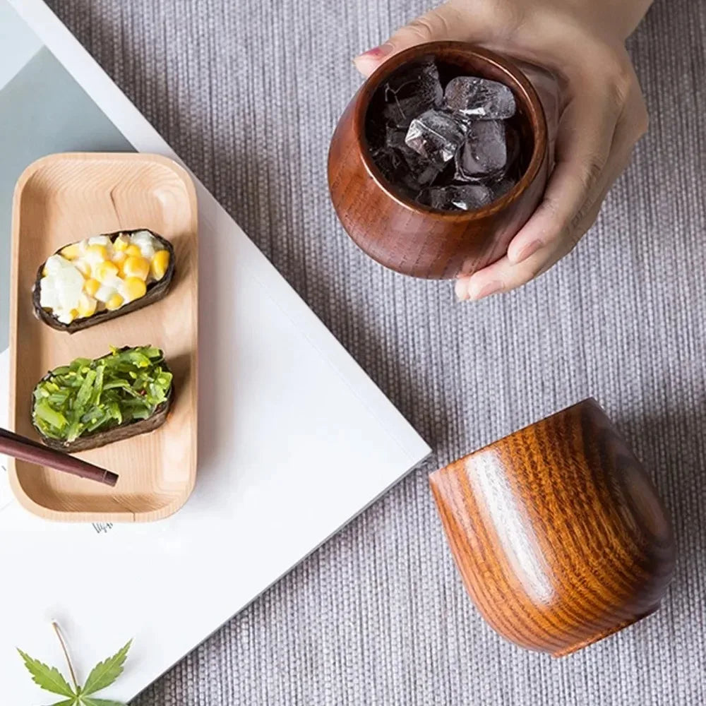 FEB.WIND Wooden Tea Cup – Shatterproof Mug for Camping & Home Wooden Drinkware Mug Nixie