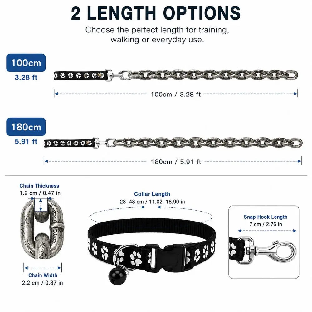 Faux Metal Chain Dog Leash | Novelty Photo Prop Pet Lead Novelty Dog Leash Nixie