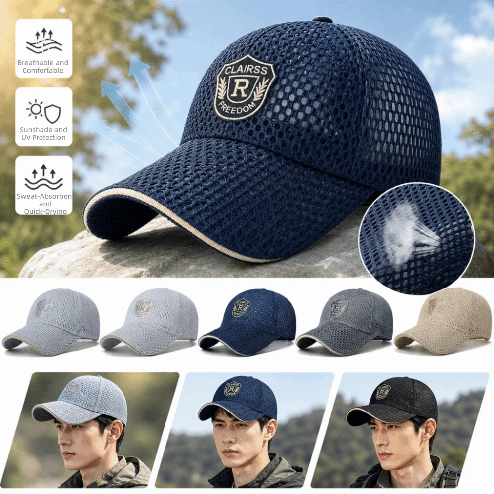 Multicolor Mesh Baseball Cap – Breathable Adjustable Flat Cap
