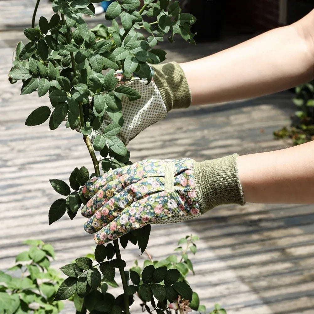 Thorn Proof Floral Gardening Gloves – Breathable Canvas Yard Work Gardening Gloves Nixie