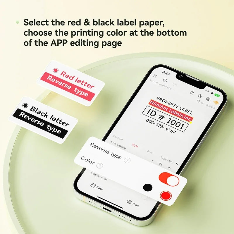 NiiMbot B21 Pro Thermal Label Paper 300DPI Photo Sticker Roll Thermal Label Paper Nixie