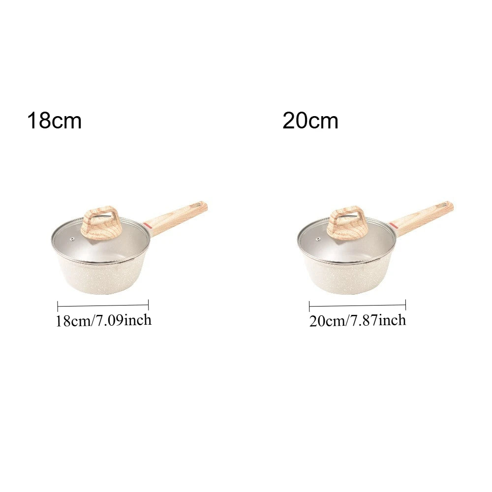 FEB.WIND Nonstick Milk Pot with Lid – Die Cast Soup & Baby Pan Nonstick Milk Pot Nixie