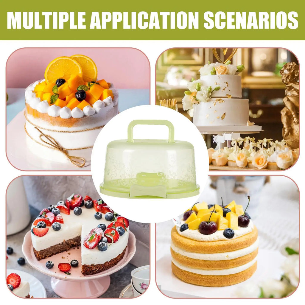 Transparent Dome Cake Carrier with Airtight Lid & Handle Cake Carrier Nixie