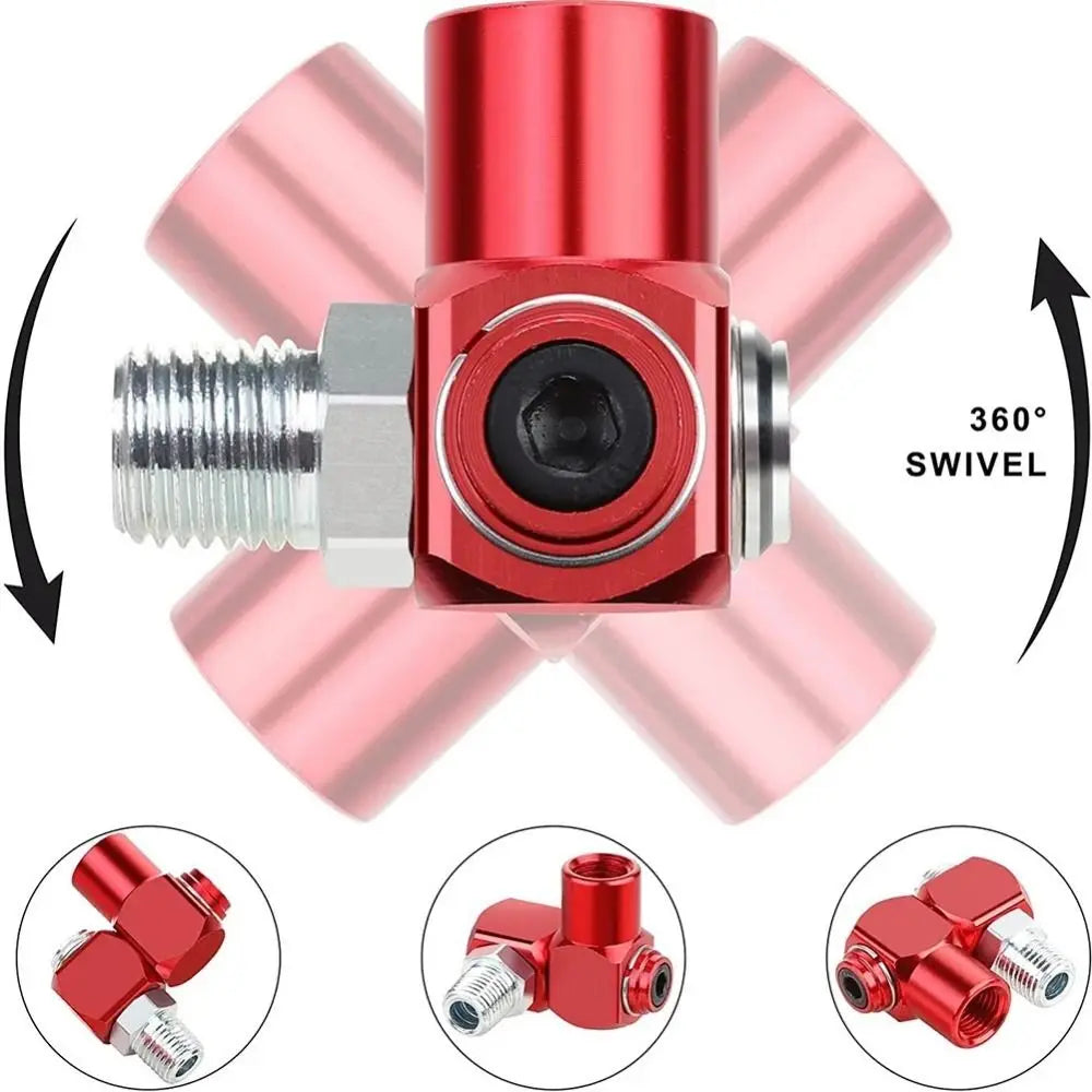 360° Swivel Air Hose Connector 1/4" NPT Fitting 150PSI Pneumatic Swivel Fitting Nixie