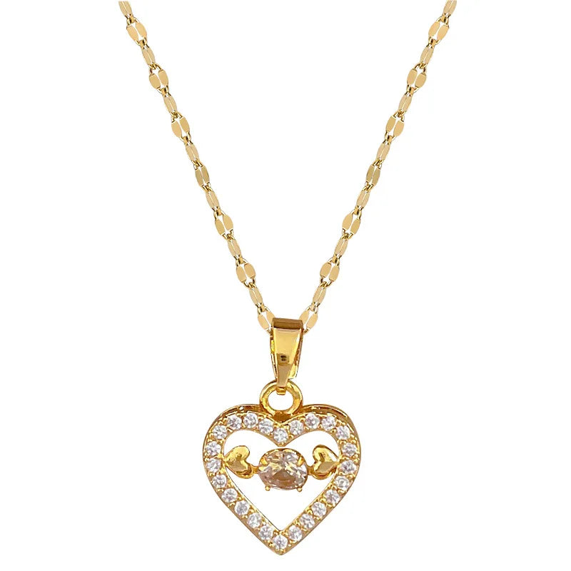 Copper Heart Pendant Necklace – Gold & Rose Gold for Women Pendant Necklace Nixie