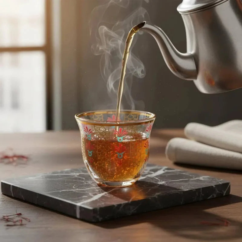 6-Piece Middle Eastern Tea Glass Set | Arabic Coffee Cups