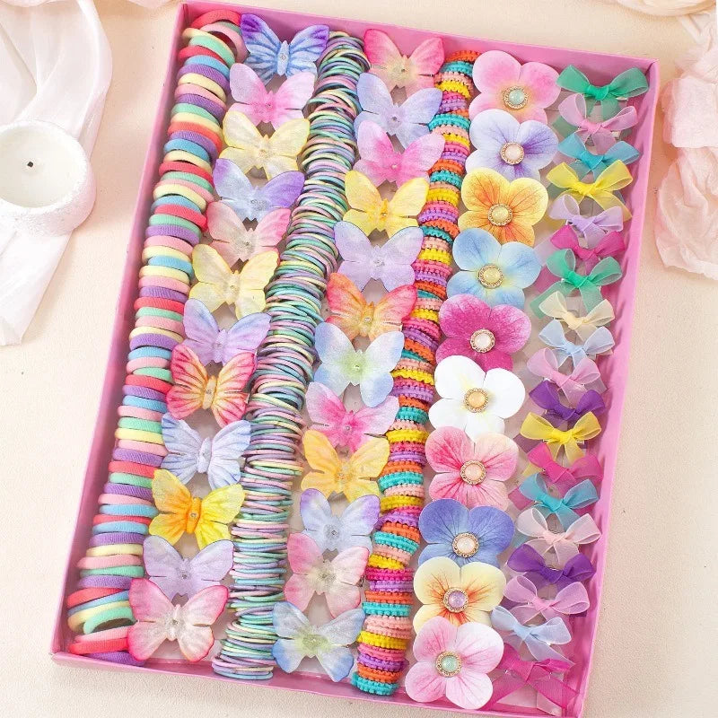 135-Piece Girls Hair Accessories – Bow Clips & Hairbands Set Kids Hair Accessories Nixie 135PCS-No box