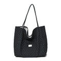 Large Canvas Tote Bag Women Polka Dot Korean Shoulder Bag Canvas Tote Bag Nixie BB-1216 Black