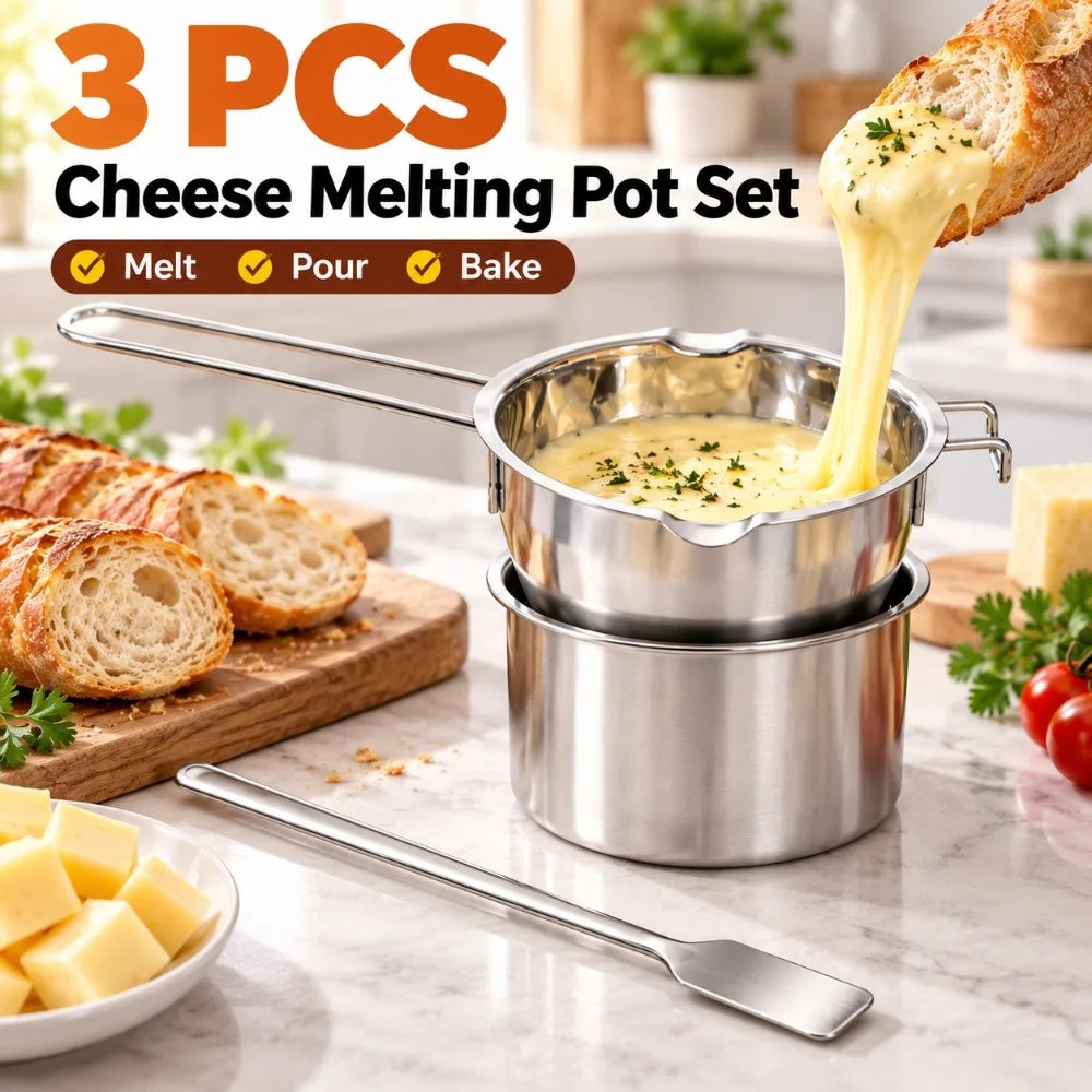 3-Piece Stainless Steel Double Boiler Melting Pot Set Double Boiler Set Nixie