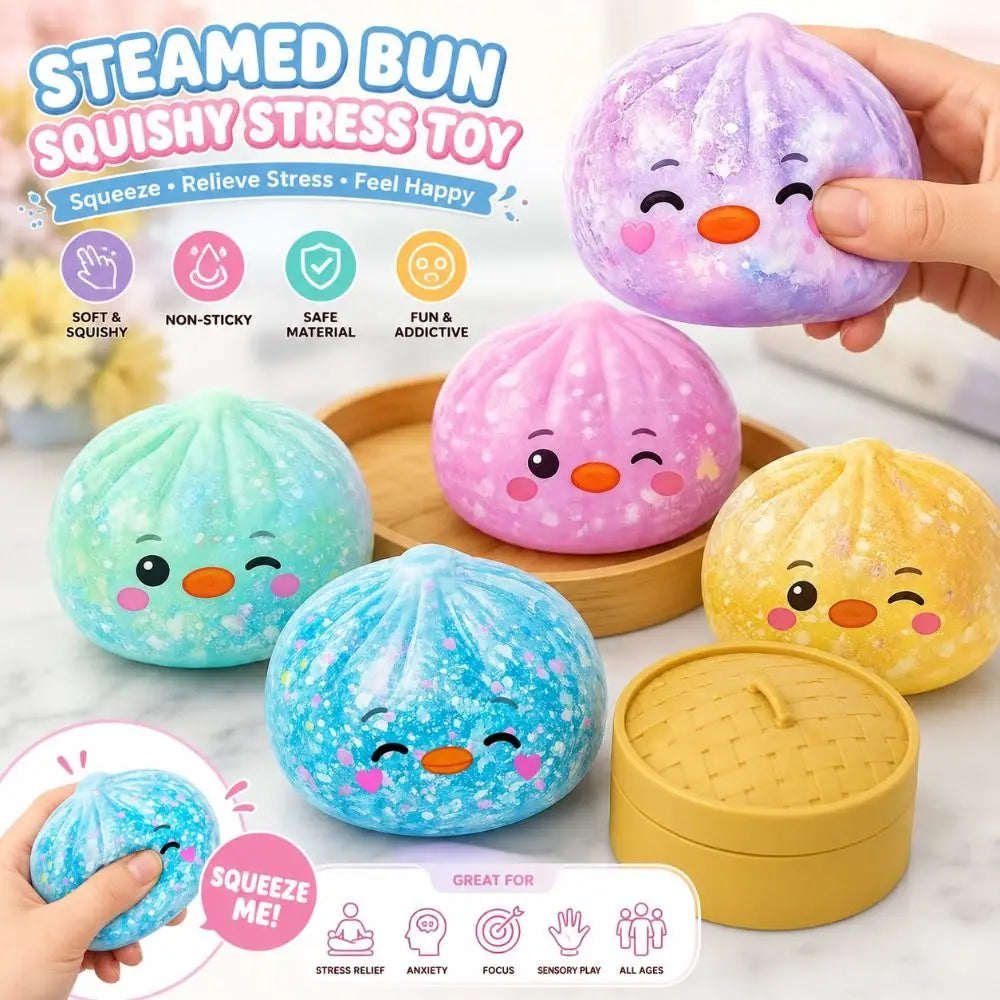 Glitter Steamed Bun Squishy Toy Slow Rising Fidget Sensory Toy Squishy Fidget Toy Nixie
