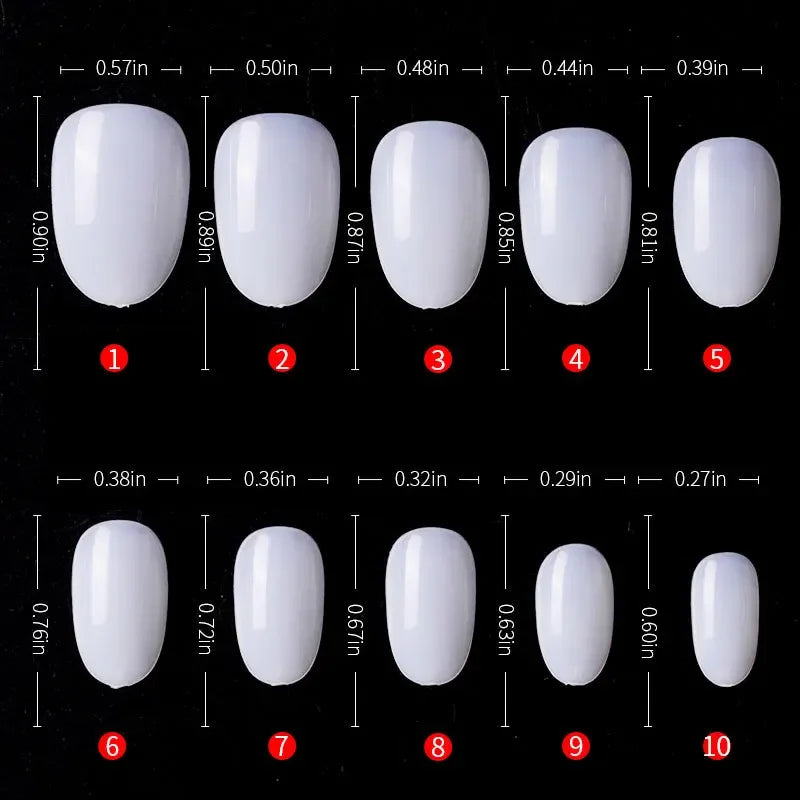 500pcs Press On Nails Short Oval Full Cover Acrylic Tips Press On Nail Tips Nixie