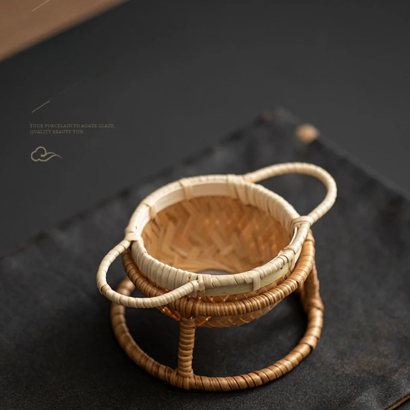 Bamboo Woven Tea Strainer Funnel – Kung Fu Tea Set Filter Tea Strainer Filter Nixie