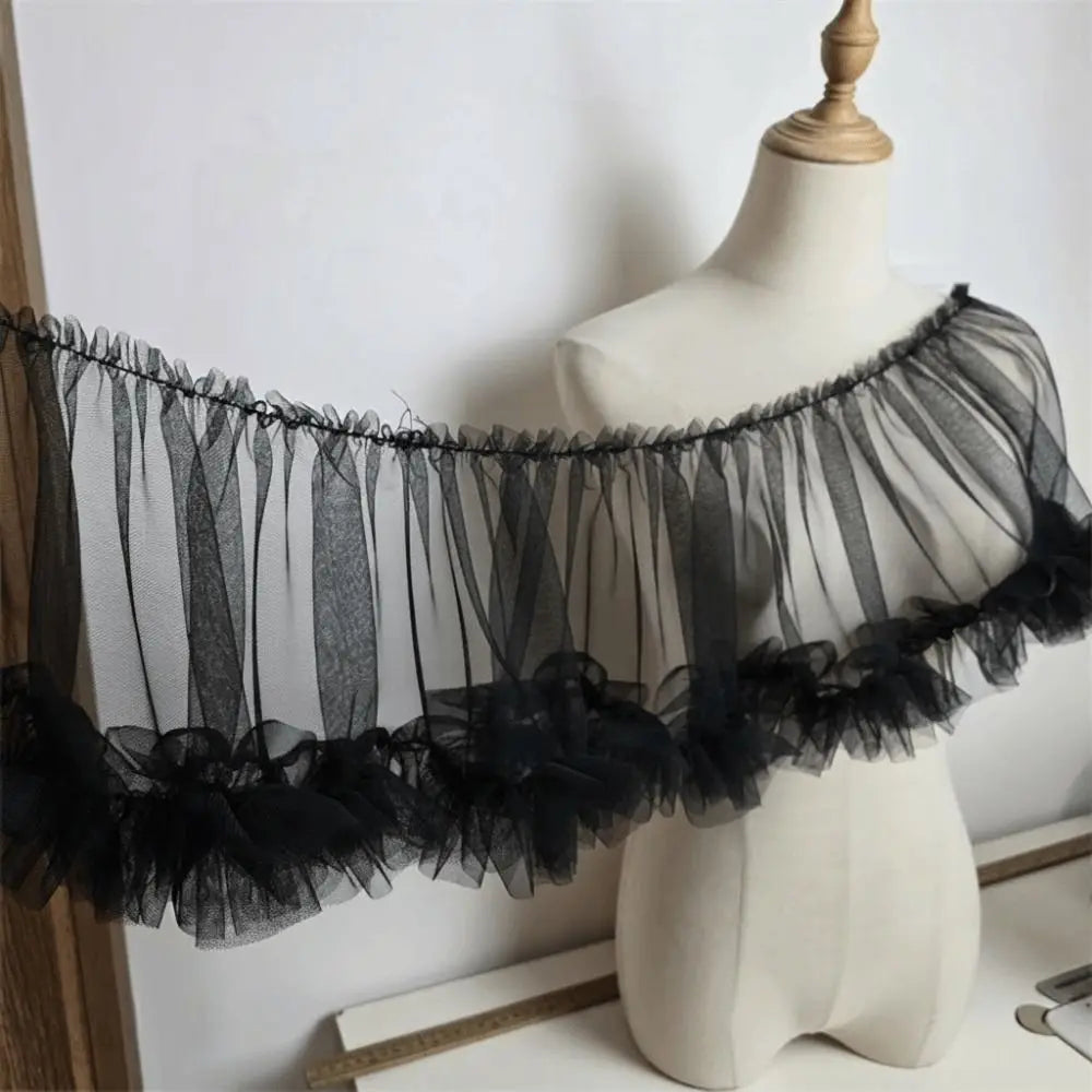 Pleated Tulle Lace Trim 15x90cm – Fluffy Mesh Ribbon for DIY Lace Fabric Trim Nixie