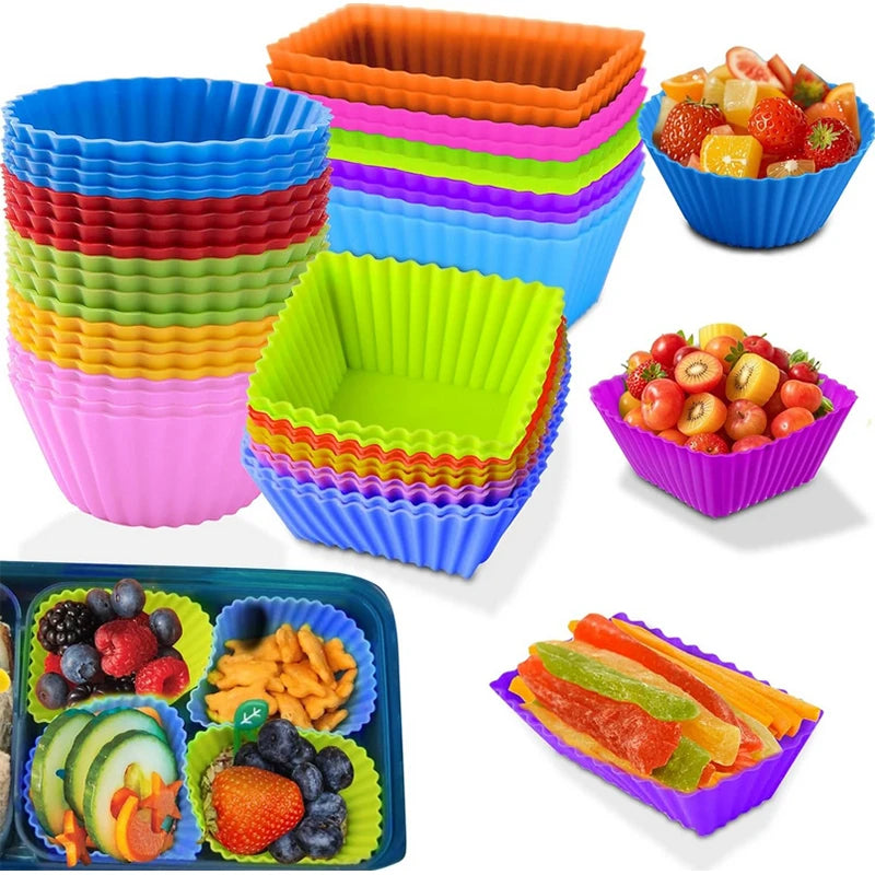 Silicone Bento Box Dividers & Cupcake Liners – 3/4 PCS Silicone Bento Dividers Nixie