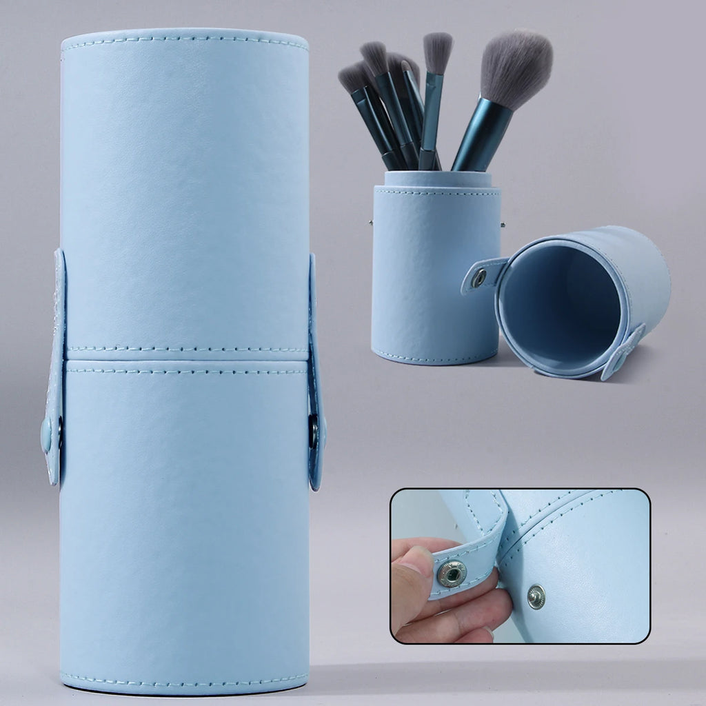 Nixie Blue Makeup Brush Holder Bucket | Portable Organizer Makeup Brush Organizer Nixie Blue