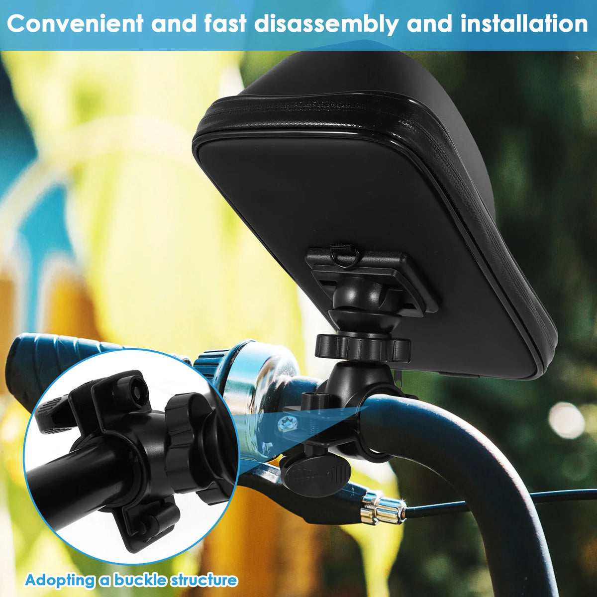 Waterproof Bike Phone Holder Bag – 360° Rotatable Handlebar
