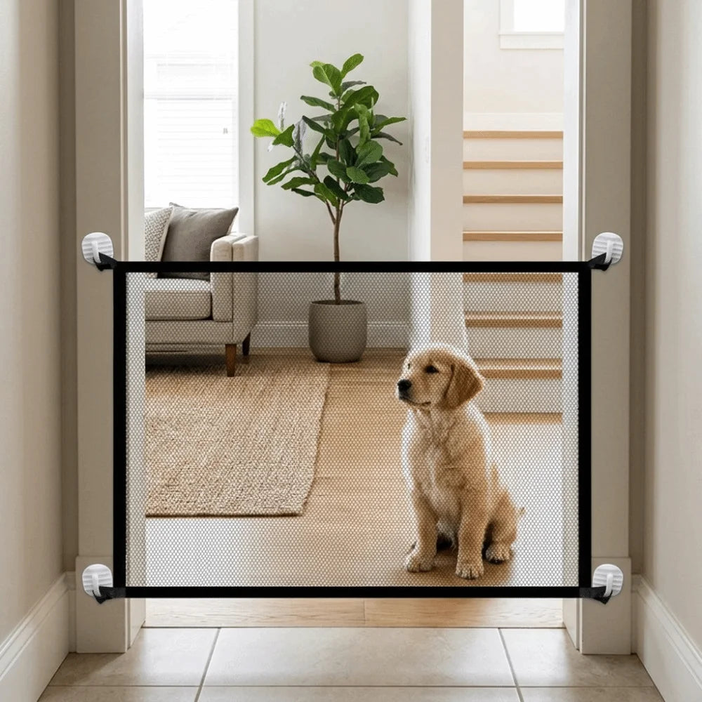 Nylon Dog Safety Gate | Punch-Free Foldable Pet Fence