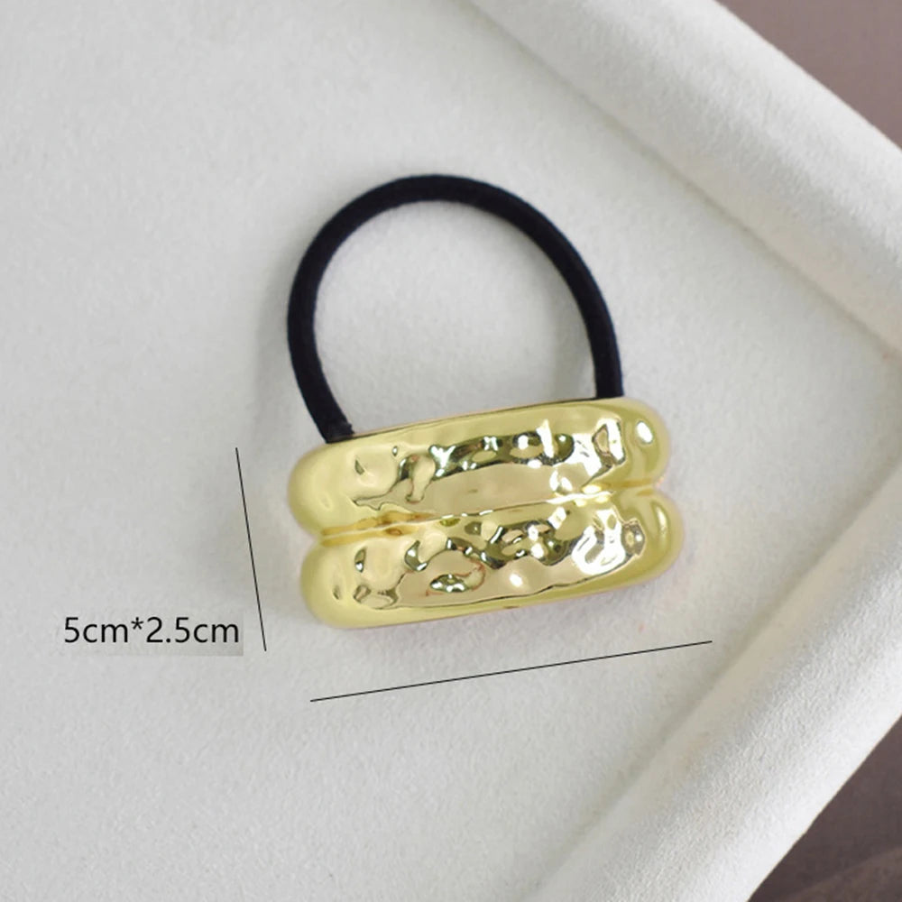Metal Double-Layer Elastic Hair Bands & Scrunchies for Women