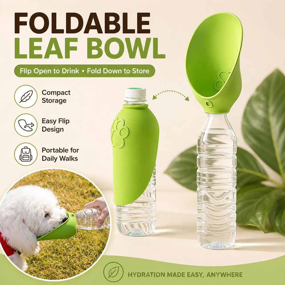 Portable Dog Water Bottle Adapter – Foldable Silicone Pet Bowl Pet Water Dispenser Nixie