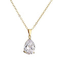 Water Drop Clear Zirconia Pendant Necklace | Women's Jewelry Pendant Necklace Nixie Gold Color
