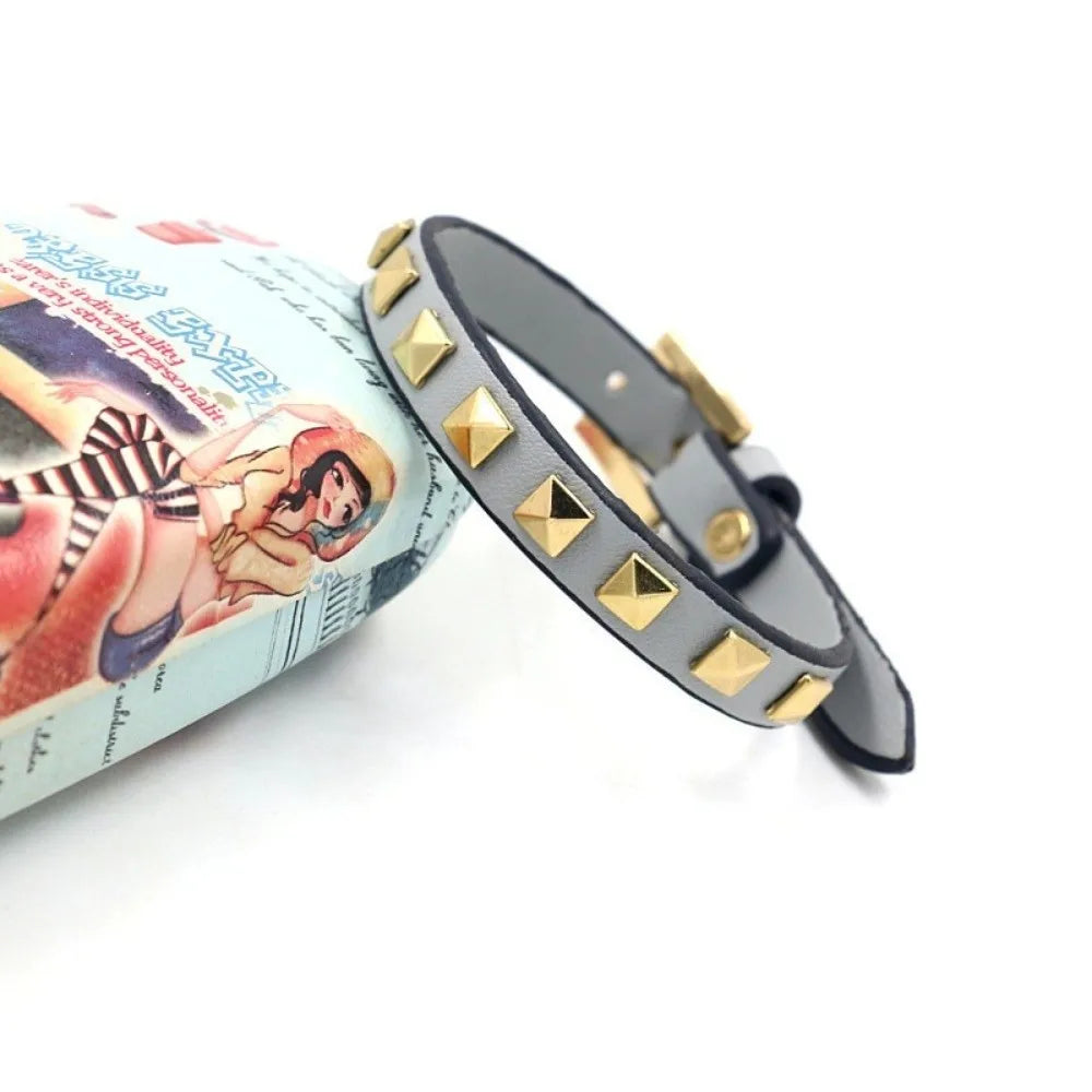 Punk PU Leather Rivet Studded Bangle Bracelet – 5 Colors