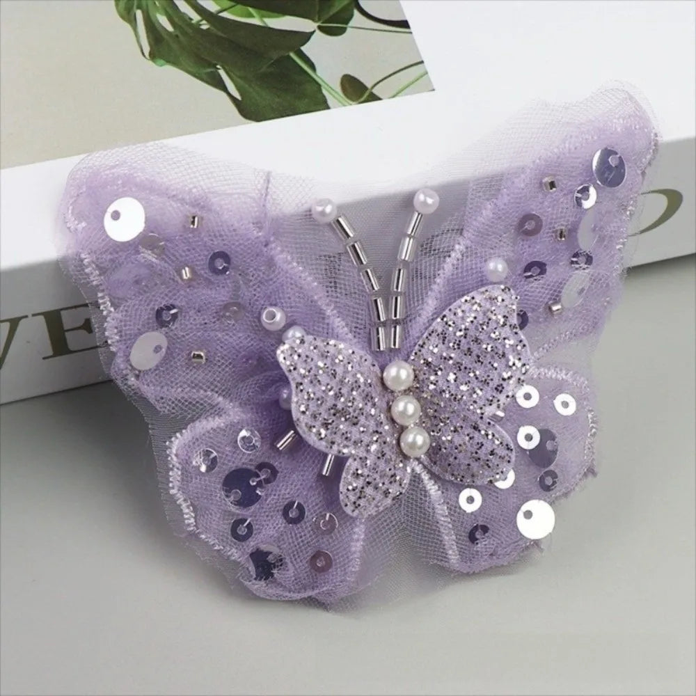 Sequin Butterfly Applique Gold DIY Clothes Embellishment Patch