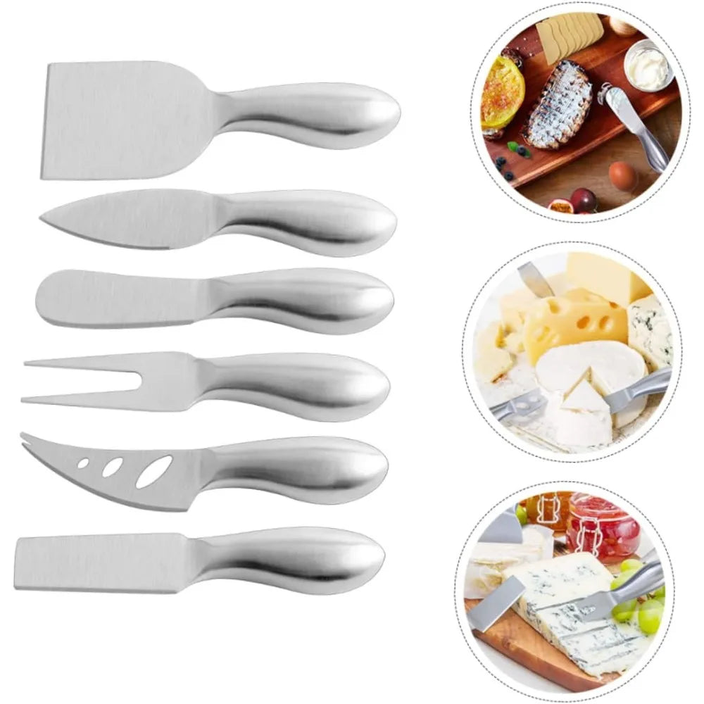 6-Piece Stainless Steel Cheese & Butter Slicer Cutter Set Cheese Knife Set Nixie