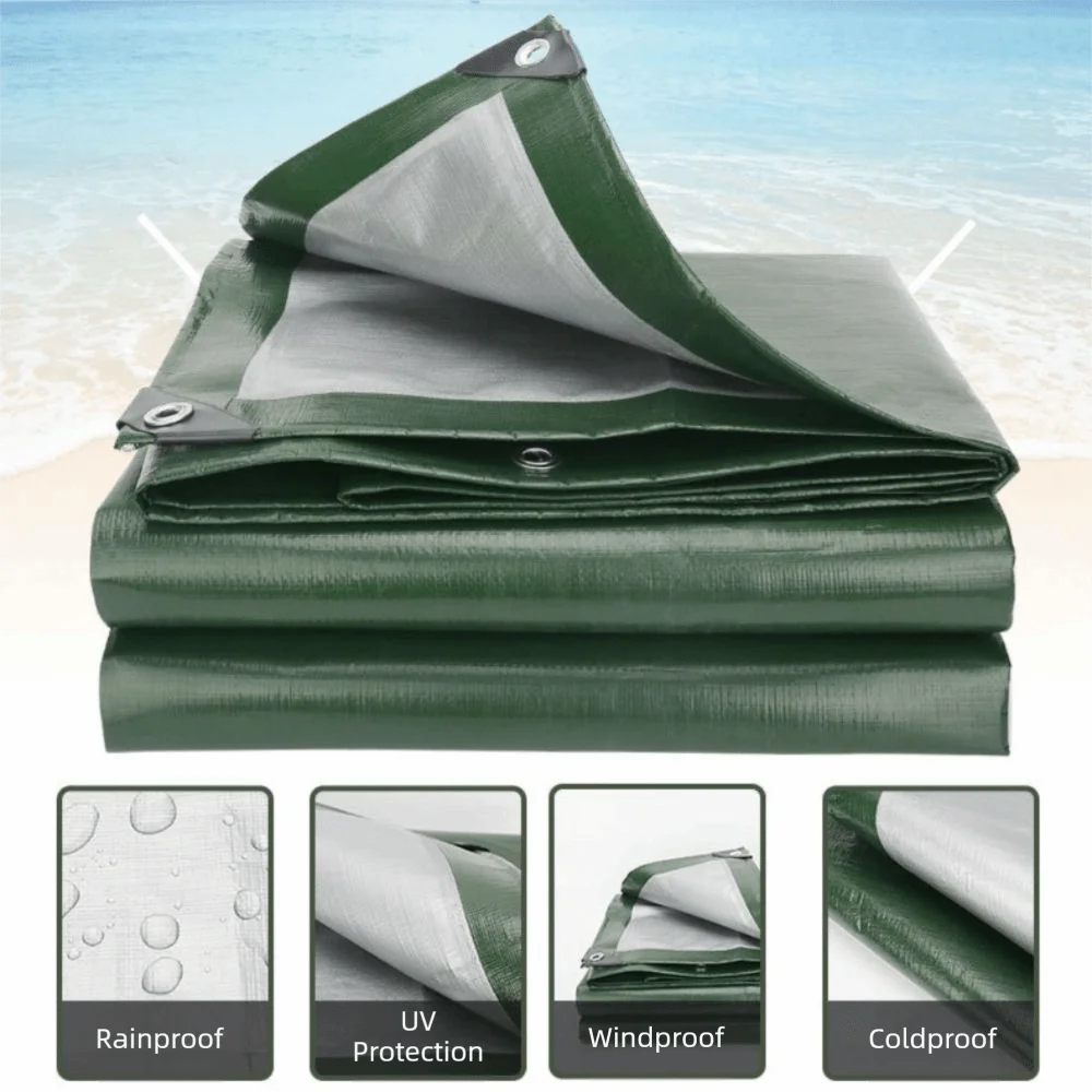 Green PE Waterproof Tarpaulin UV Resistant Cover with Eyelets Waterproof Tarpaulin Cover Nixie