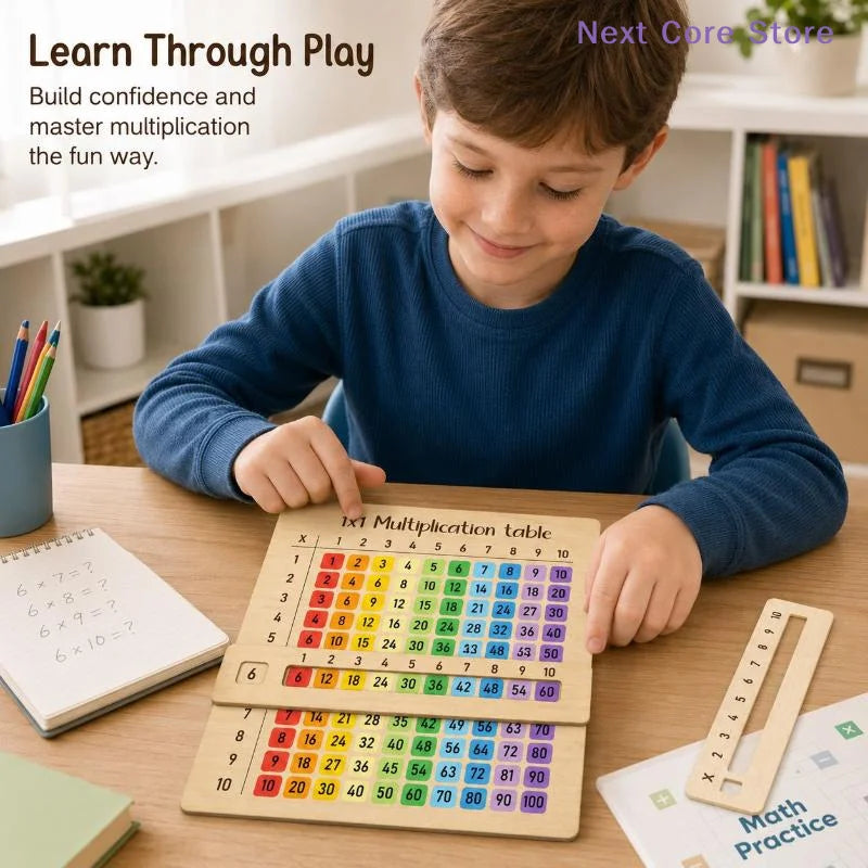 Wooden Sliding Multiplication Table Board – Kids Math Toy Educational Math Toy Nixie