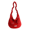 Women's Large Capacity Embroidered Crossbody Tote Bag Crossbody Tote Bag Nixie Red