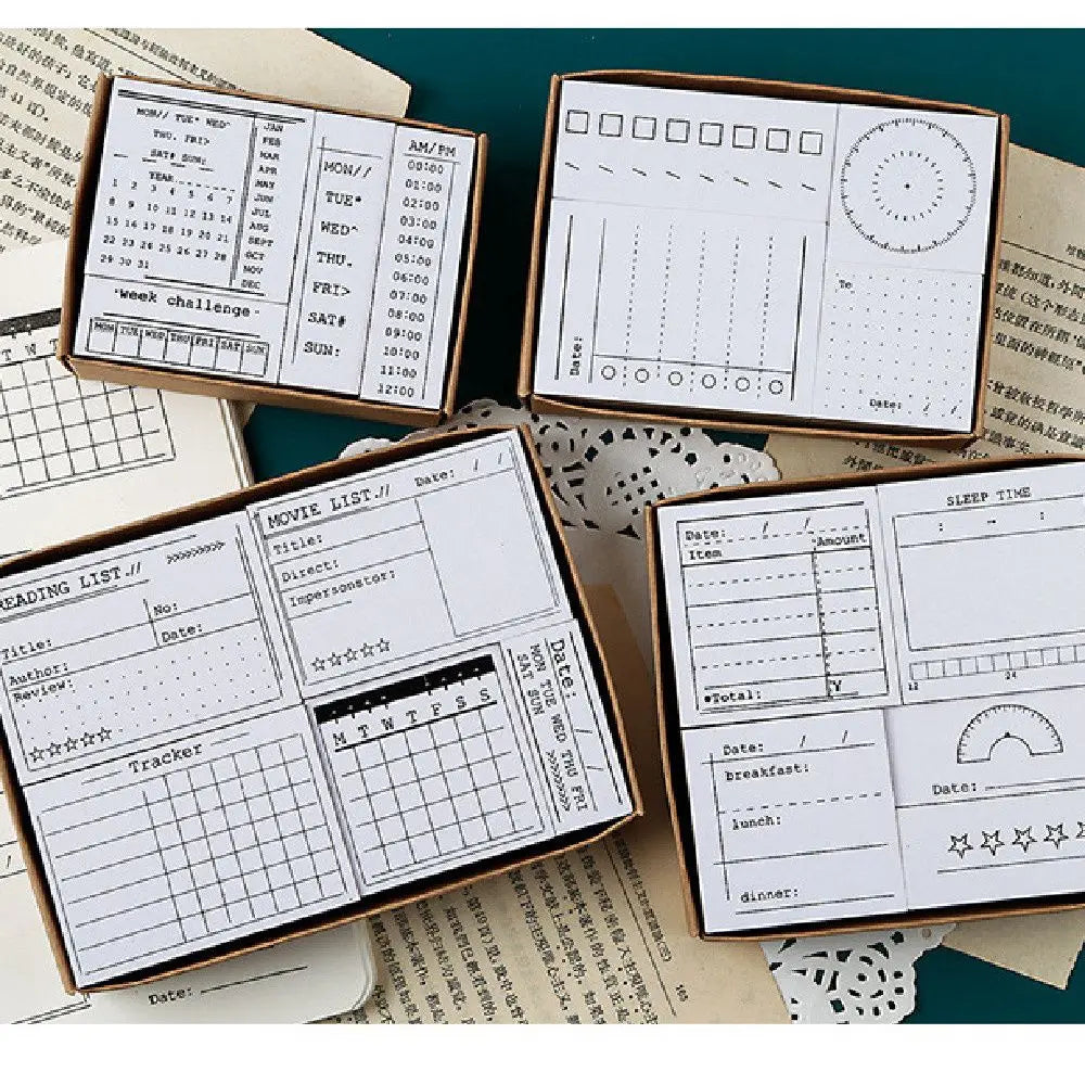Wooden Journal Stamp Set – Planner & Scrapbooking Stamps Craft Stamp Set Nixie