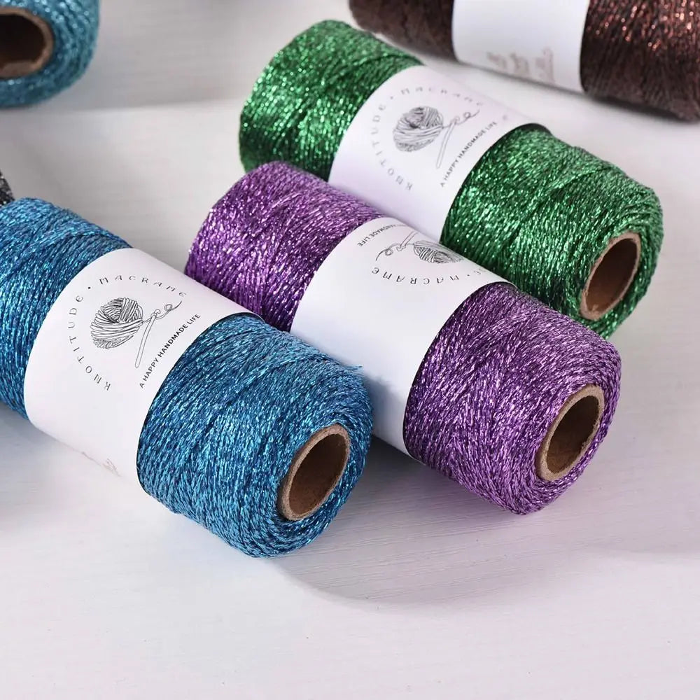 1mm Metallic Yarn 100M – DIY Knitting, Crochet & Gift Wrap Metallic Craft Yarn Nixie