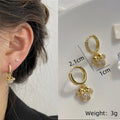 14K Gold Plated Crescent Moon Zircon Stud Earrings for Women