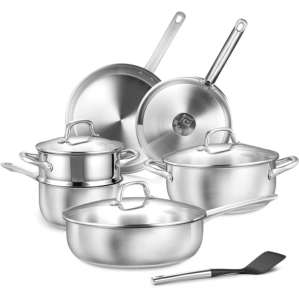 KOCH SYSTEME CS 10-Pc Stainless Steel Cookware Set | Induction Stainless Steel Cookware Set Nixie 10 piece set